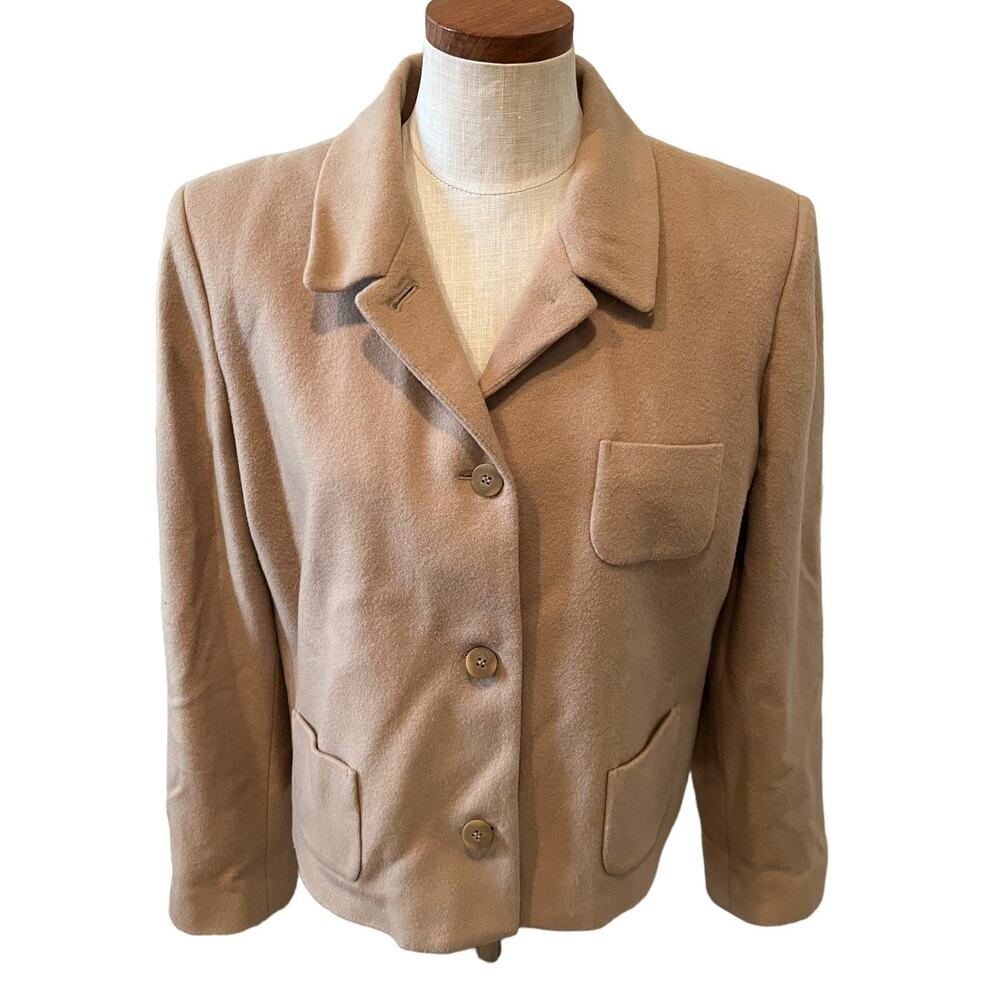 Harve Benard Sport Boxy Blazer Jacket Camel Tan 14